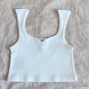 Cotton:On Ribbed Cropped Tank White XS/S